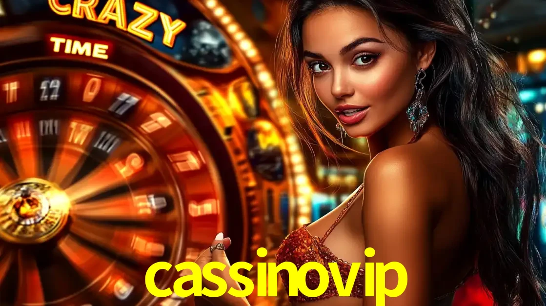 Mulher ao lado da roda de prêmios do jogo de cassino ao vivo Crazy Time, um dos shows de jogos mais emocionantes oferecidos pela plataforma de apostas cassinovip.