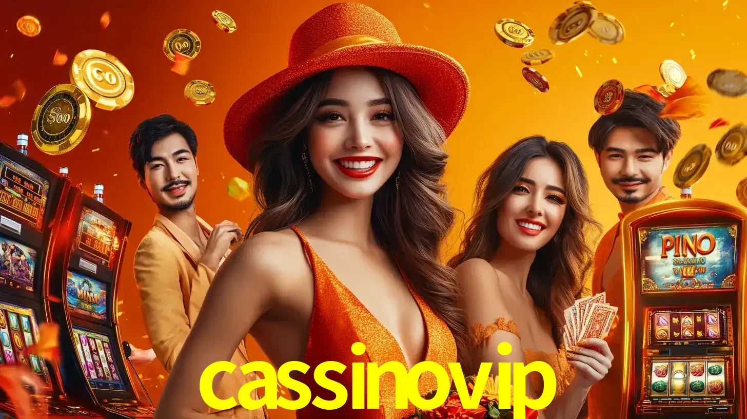 Grupo de amigos asiáticos sorrindo e se divertindo com máquinas de caça-níqueis em um ambiente festivo, celebrando suas vitórias nos jogos de cassino do cassinovip.
